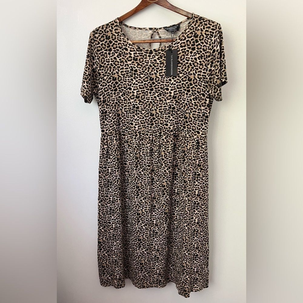 Wednesday’s Girl Maternity Dress cheetah Leopard Print NWT Size 14 NEW